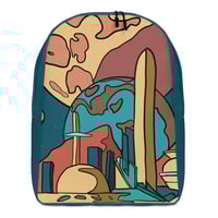 Image 1 of Retro Futurism Space Station Minimalist Backpack