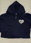 2XL sparkly navy zip up hoodie