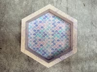 Image 2 of Purple and White Mermaid Hexagon Dice Tray