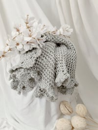 Image 2 of Light grey photoshoot knitted blanket | photo props