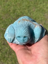 Image 2 of Sloth Carving - Blue Aragonite #2917