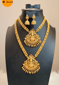 Image 2 of Avaya-Combo Temple Jewelry Necklace Set Featuring Goddess Laxmi