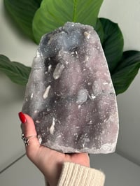 Image 3 of XL SELF STANDING COTTON CANDY APOPHYLITE CUT BASE WITH STILBITE -INDIA- B