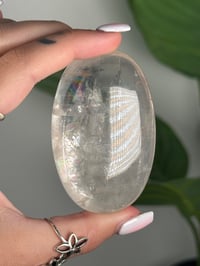 Image 1 of LIGHT HONEY RAINBOW OPTICAL CALCITE PALM STONES