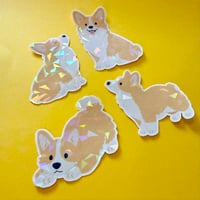 Image 3 of Stickers holographiques Daily Corgi