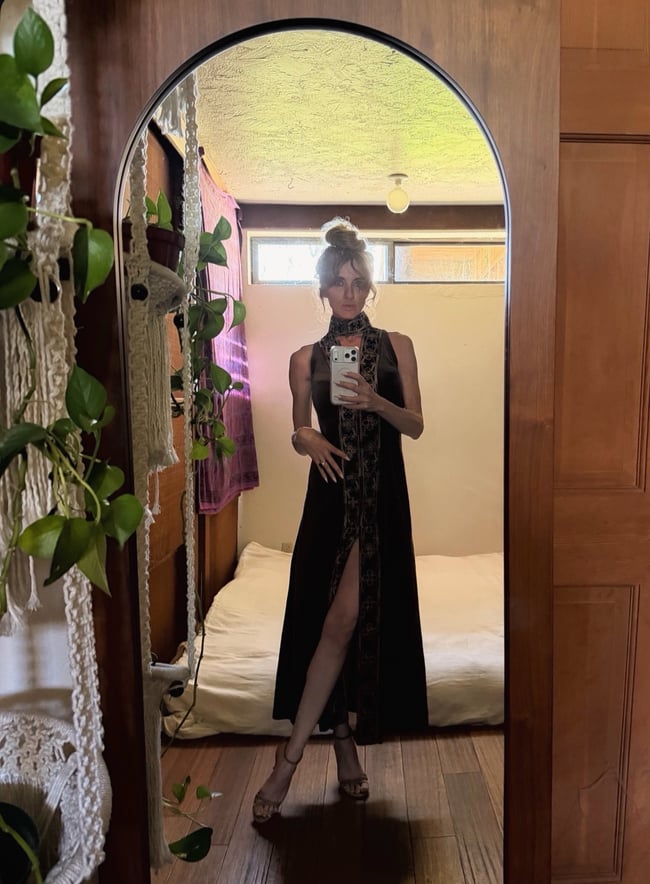 late 60s epic velvet choker maxi dress