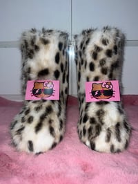 Faux Snow Leopard Fur Yeti Y2K Baddie Snow Winter Boots