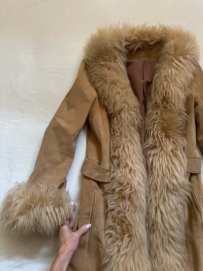 late 60s suede and sheepskin coat 