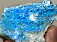 Image 5 of Rare Cyanotrichite On Green Fluorite Matrix Specimen | Guizhou China #2873