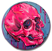 Image 1 of “HOT PINK SKULL” ORIGINAL PAINTING BY NIKITA ROSALIND 8”x8” 