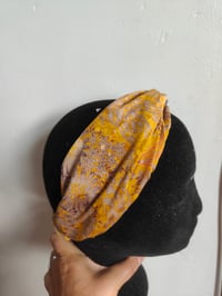 Image 4 of Turban Head Band- recycled sari fabric Mustard