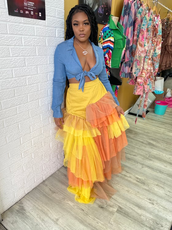 Image of SUNNY SIDE UP TULLE MAXI SKIRT