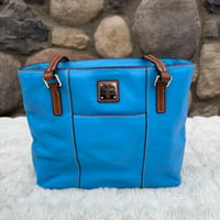 Image 1 of Dooney & Bourke Pebble Leather Small Lexington tote Blue