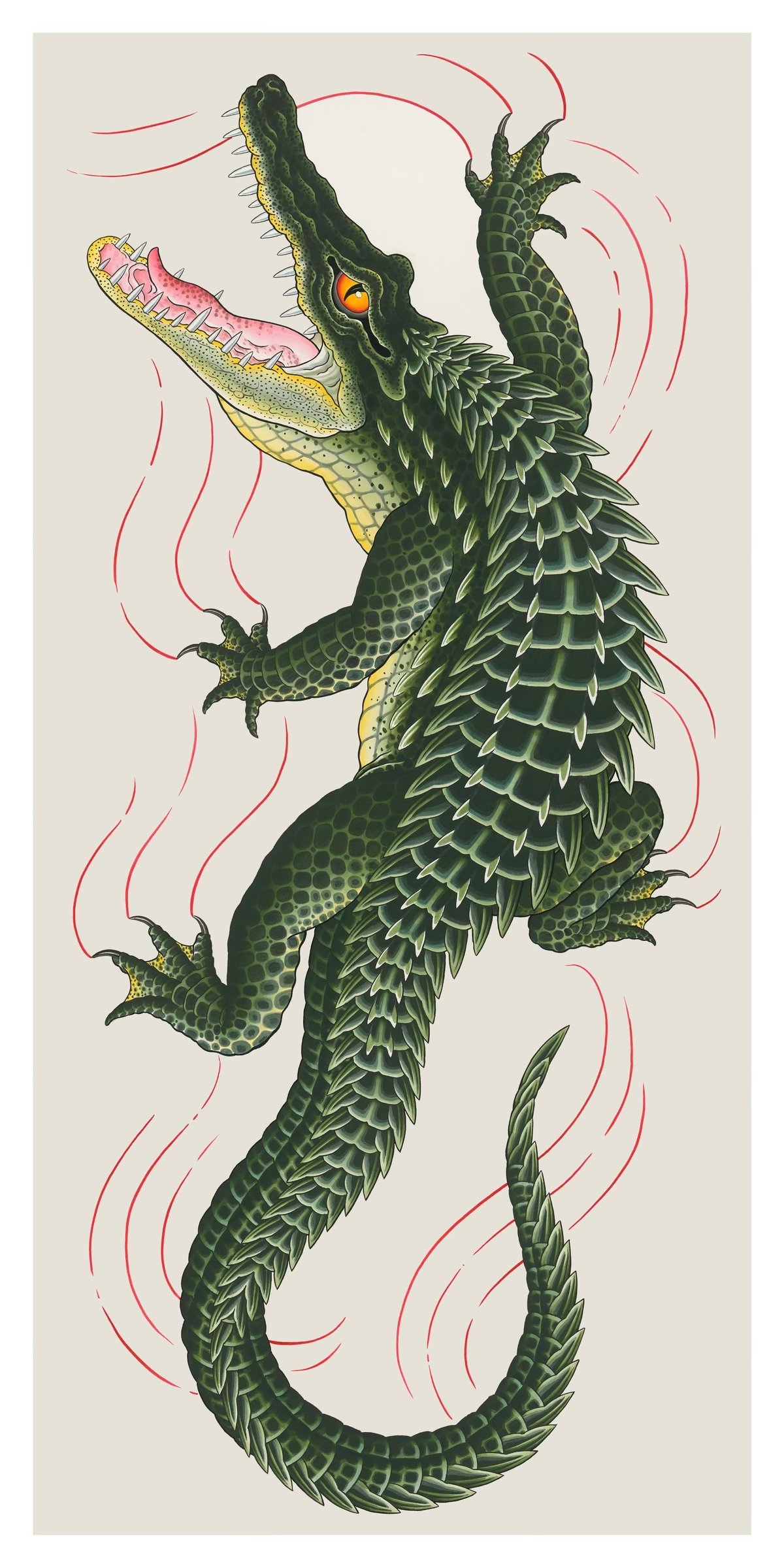 Image of Crawling Alligator Print