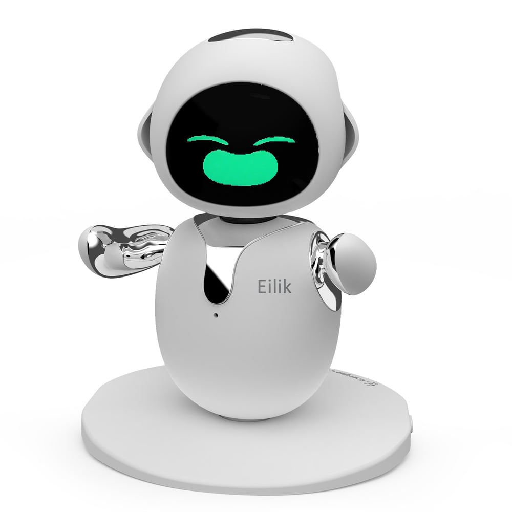 Image of Eilik Chrome Silver - Touch Interactive Desk Companion Toys, Cute Robot Pets with Abundant Emotions.