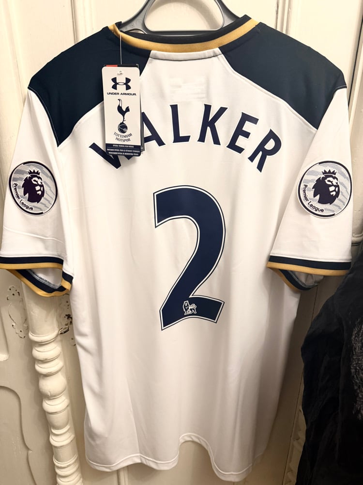 Image of PRE ORDER: NEW Tottenham Hotspur “WALKER 2” 2016/17 Home Shirt + PL patches (L)