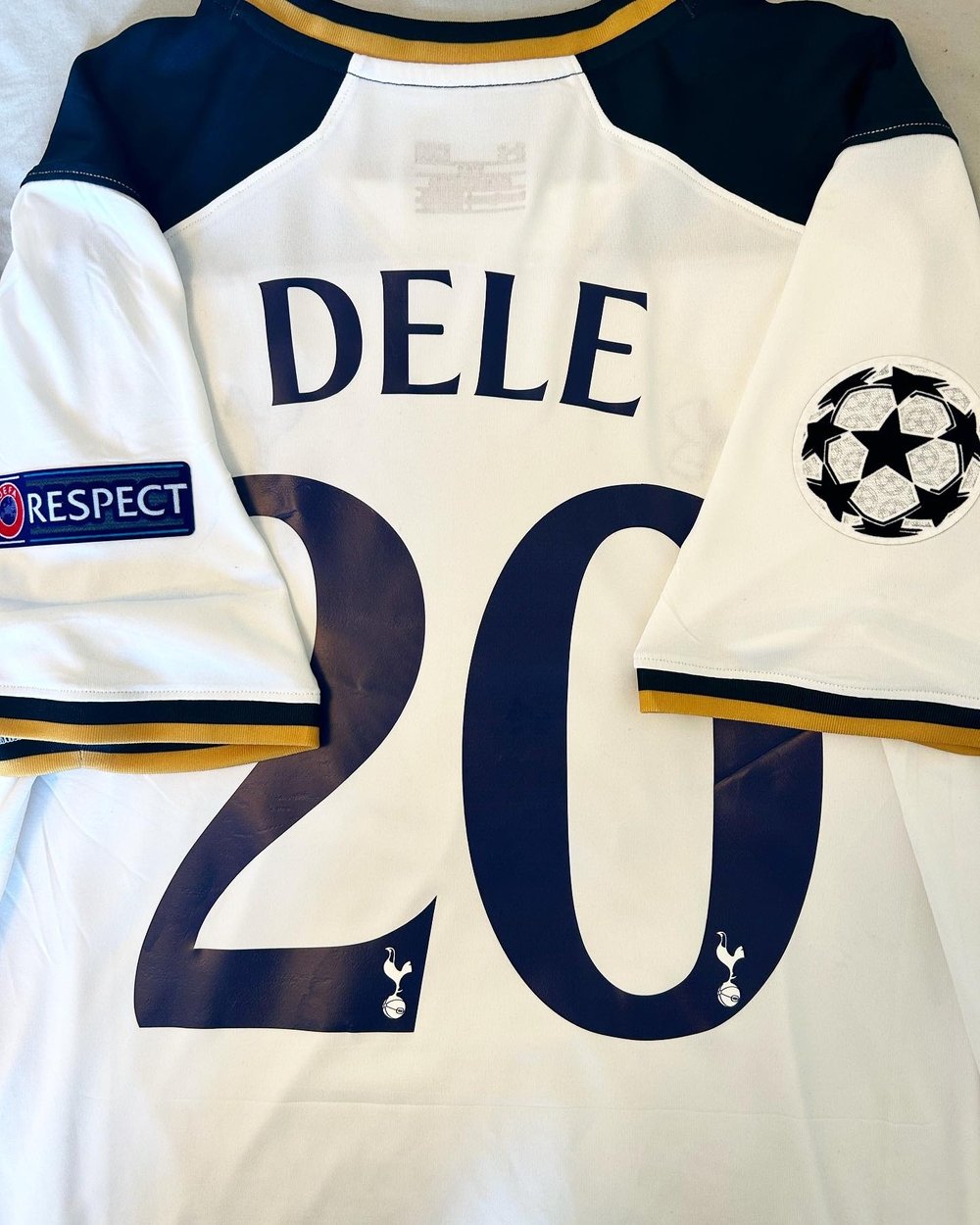 Image of Tottenham Hotspur “DELE 20” 2016/17 Home Shirt + UCL patches (L)