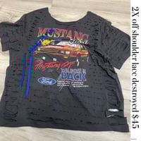 2X Mustang off shoulder lace destroyed