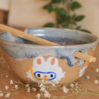 Image 1 of 'Silly Summer Bunny' Chopstick Ramen Bowl