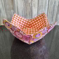 Image 3 of Quilted Soup Bowl Cozy in Orange cotton
