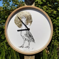 Image 1 of "Corn Crake Calling" - Lino Print Clock