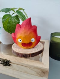 Image 2 of Handcraft Calcifer Inspired Wooden Toy Table Top Decor Kids Room Decor. Japanese Anime Fire Demon