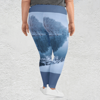 Image 4 of All-Over Print Plus Size Leggings (Winter Forest)