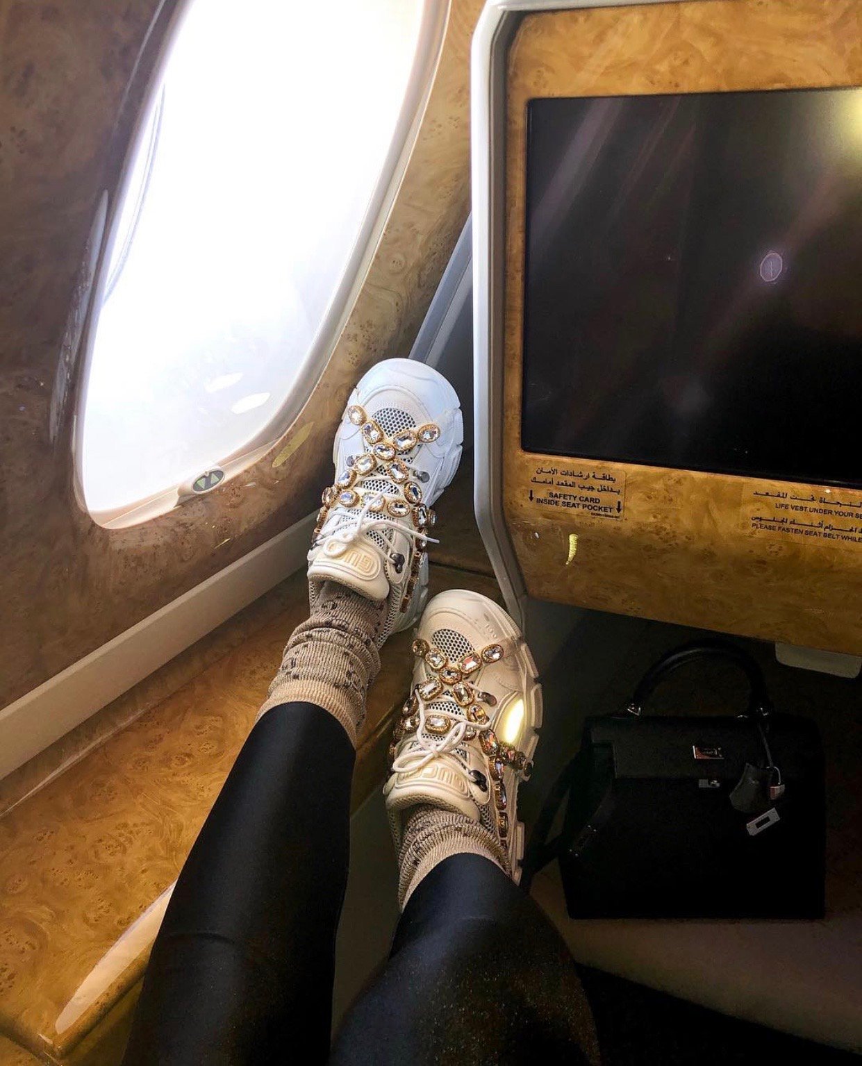 Image of GUCCI FLASHTREK SNEAKERS WITH CRYSTALS (EU 41)