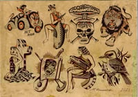 Image 3 of 3x A3 set printed on art paper and coffee stained