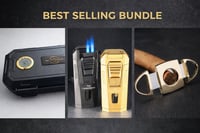 Image 1 of Cigar Enthusiasts Bundle ( Cigar Humidor, Torch, Cutter ) 