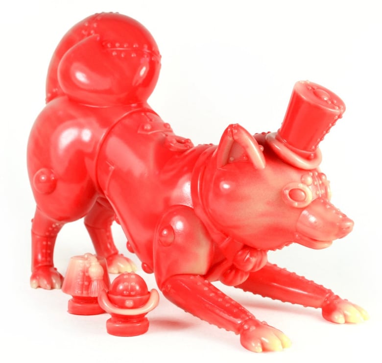 Image of Mugi Teaworthy  “Atomic Sundae” Edition - Red & Glow in the Dark - Japanese Sofubi Figure