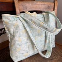 Image 1 of wildflower & bee quilted & lined summer tote