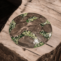 Image 5 of Handmade Resin Stone Tray – Green & Silver Home Decor Accent Plate