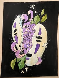 Image 3 of No Face Chrysanthemum Original Watercolor