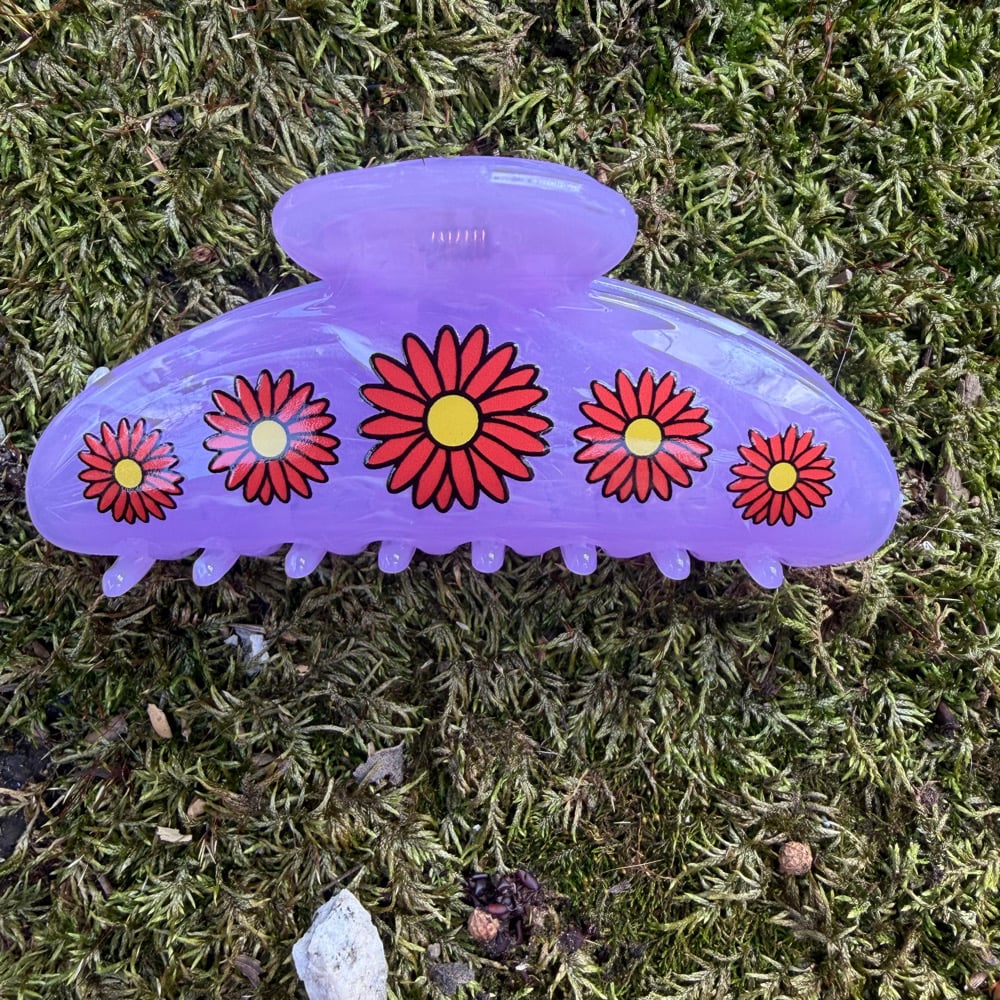 Image of Red Daisy Hair clip 3