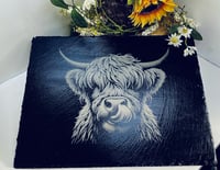 Image 2 of Highland Cow Slate Cheese/Graze Board
