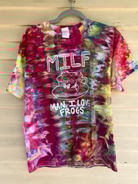 Image 1 of LARGE MILF Man I Love Frogs Tie Dye Shirt C10