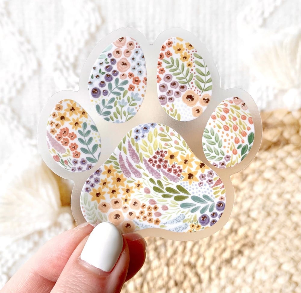 Image of Clear Floral Paw Print