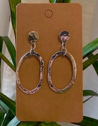 Image 4 of Hammered circle earrings