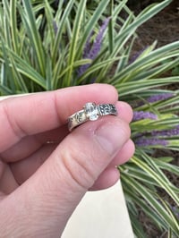 Image 8 of white sapphire ring with paisley band