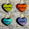 “Conversation Heart” Stained Glass Hanging 