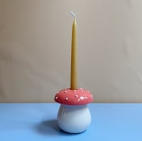 Image 2 of Mushroom - candlestick / coral red 