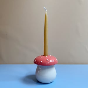 Image of Mushroom - candlestick / coral red 
