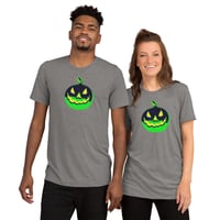 Image 2 of Short Sleeved T-shirt (Adult M/F) - Jack O Lantern Vintage Green-Black