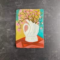 Image 1 of Swan Deco Vase with Blossom 