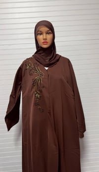 Image 7 of Cross button-up design open Abaya