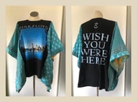 Image 1 of Upcycled “Pink Floyd/Wish You Were Here” vintage quilt poncho