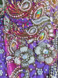 Image 2 of Dolly cowboy hat - recycled sari fabric purple and pink