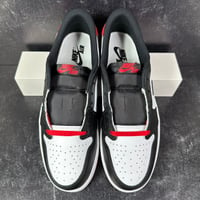 Image 3 of NIKE AIR JORDAN 1 RETRO LOW OG BLACK TOE MENS SHOES SIZE 9.5 LEATHER WHITE RED NEW