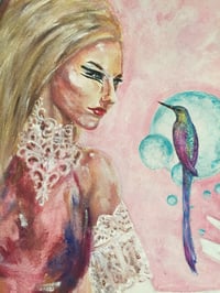 Image 3 of Hands of Light: A Good Witch series “Vera la Mellisuga” Original Painting (50% Discount Applied)